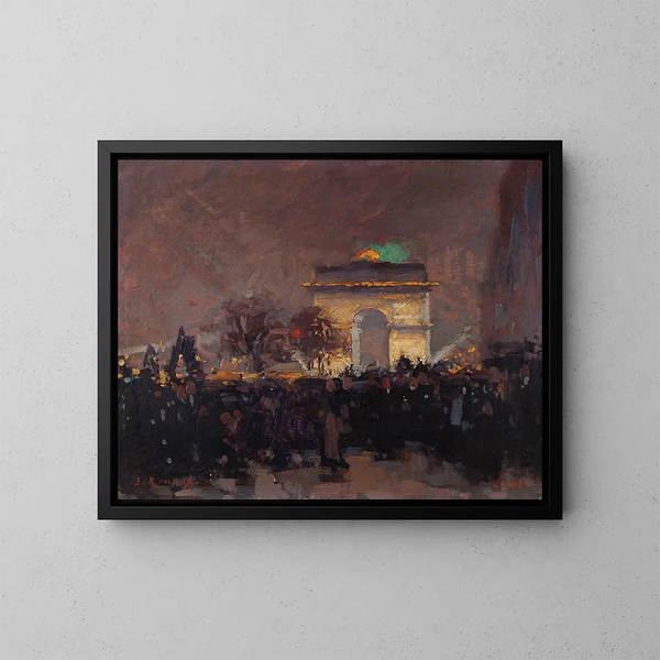 11. november 1920 Installation af asken fra den ukendte soldat under Triumfbuen ved Étoile - Ernest Jules Renoux — indrammet kunstværk på væggen
