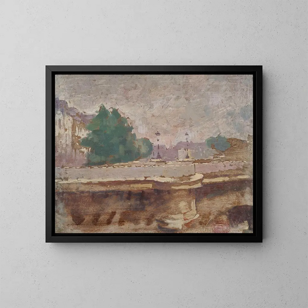 Paris, le Pont-Neuf - Ernest Jules Renoux — indrammet kunstværk på væggen
