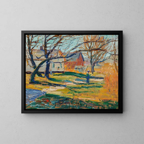 Ferme de campagne - Ernest Lawson — indrammet kunstværk på væggen