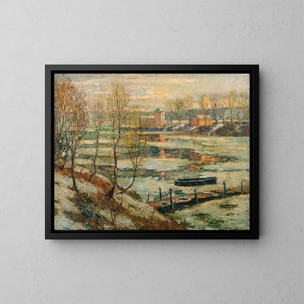 Glace dans la rivière - Ernest Lawson — indrammet kunstværk på væggen