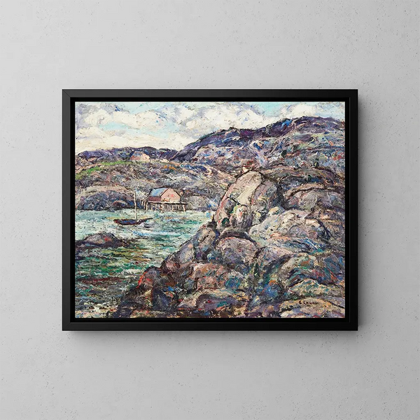 Côte rocheuse de la Nouvelle-Écosse - Ernest Lawson — indrammet kunstværk på væggen