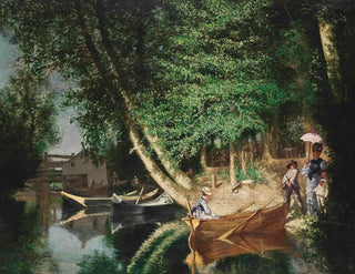 Ernest Louis Pichio - A sunny afternoon on the riverside.webp