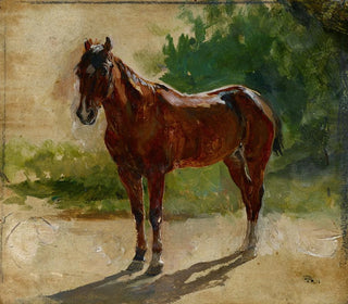 Studie af brun hest - Ernest Meissonier — visning af kunstværket