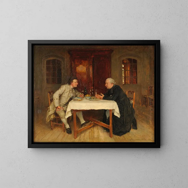 Le vin du curé - Ernest Meissonier — indrammet kunstværk på væggen