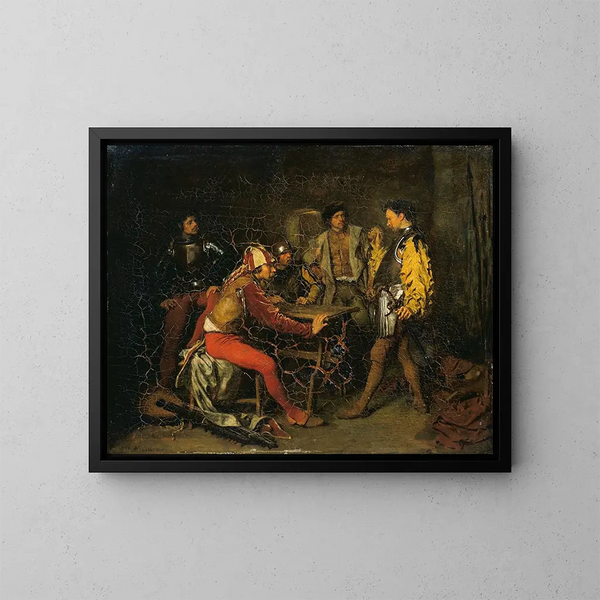La salle de garde - Ernest Meissonier — indrammet kunstværk på væggen