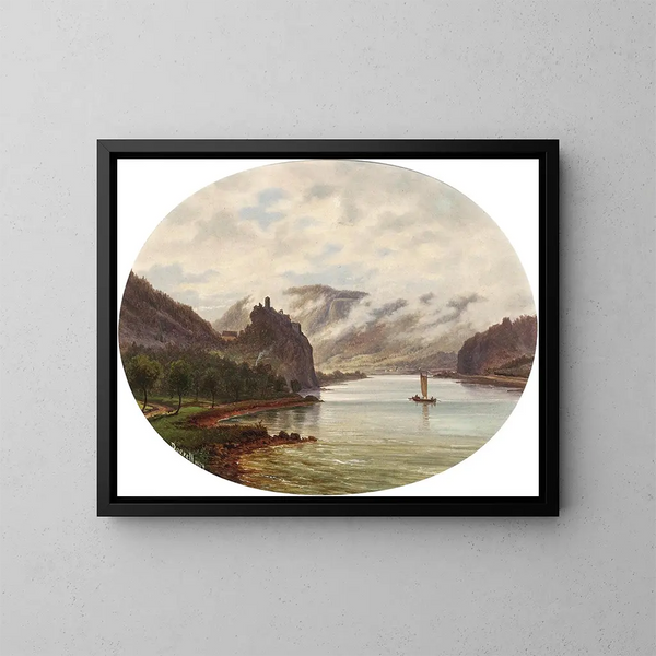 Vue du château de Stekov sur l'Elbe - Ernst Gustav Doerell — indrammet kunstværk på væggen