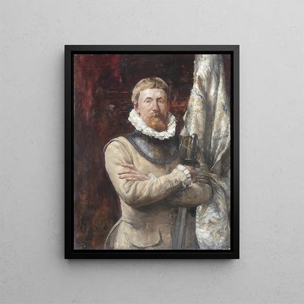 Hugo Birger kunsttryk af kunstneren som lejesoldat - Ernst Josephson — indrammet kunstværk på væggen