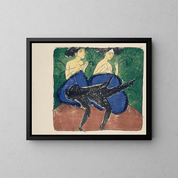 Filles américaines - Ernst Ludwig Kirchner — indrammet kunstværk på væggen