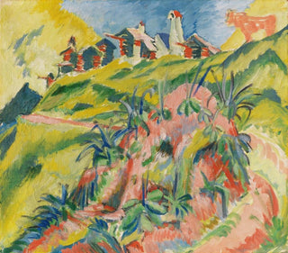 Ernst Ludwig Kirchner - Bergdorf mit rosa Kuh.webp