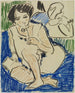 i knæ med en bog - Ernst Ludwig Kirchner — visning af kunstværket