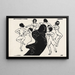Nus danser omkring en skygge - Ernst Ludwig Kirchner — indrammet kunstværk på væggen