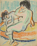 slappet og liggende nøglen på sengen - Ernst Ludwig Kirchner — visning af kunstværket