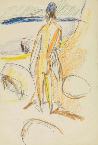 Ernst Ludwig Kirchner - Stehender Rckenakt An den Steinen Fehmarn.webp