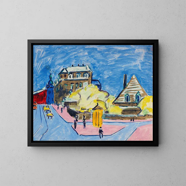 Vue de rue à Dresde - Ernst Ludwig Kirchner — indrammet kunstværk på væggen
