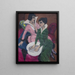 To kvinder ved en vask Søstrene - Ernst Ludwig Kirchner — indrammet kunstværk på væggen