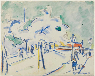 Rivage med blomster i Dresden - Ernst Ludwig Kirchner — visning af kunstværket