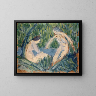 Ernst Schiess - Bathing Boy in a River in the Woods.webp