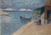 Strand med fiskerhytte - Ernst Schiess — visning af kunstværket