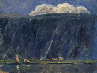Ernst Schiess - Mountain Lake with Nude Figures.webp
