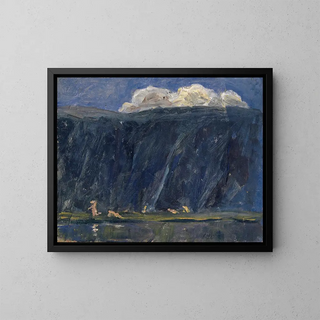 Ernst Schiess - Mountain Lake with Nude Figures.webp