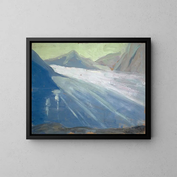 Vue sur le glacier d'Aletsch II - Ernst Schiess — indrammet kunstværk på væggen