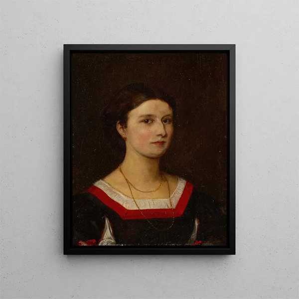 Portrait af Elisabeth Burckhardt Bachofen - Ernst Stückelberg — indrammet kunstværk på væggen