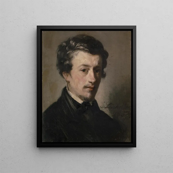 Portrait af maleren Daniel Ostermann 1830-1853 - Ernst Stückelberg — indrammet kunstværk på væggen