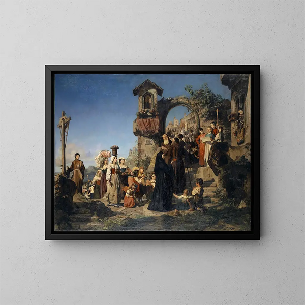 La fête de Sainte Marie dans les montagnes sabines - Ernst Stückelberg — indrammet kunstværk på væggen