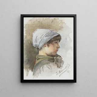 Ernst Witkamp - Studie van het hoofd van een jong meisje en profil.webp