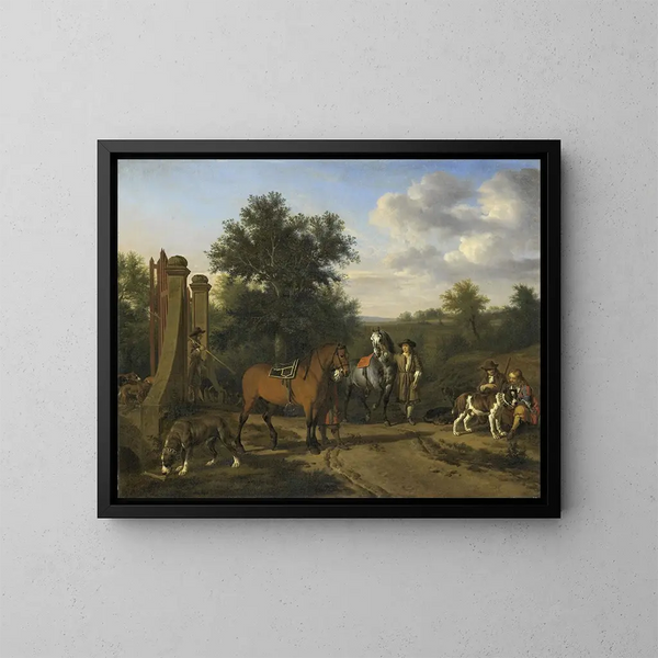 La chasse - Esaias van de Velde — indrammet kunstværk på væggen