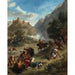 Reproduktion af maleriet Arabiske kamphandlinger i bjergene - Eugène Delacroix