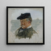 Skitse af portræt af Adolf von Becker maleren - Albert Edelfelt — indrammet kunstværk på væggen