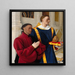 Étienne Chevalier med Saint Étienne - Jean Fouquet — indrammet kunstværk på væggen