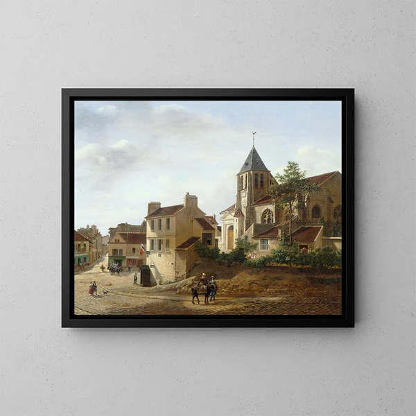 Vue de l'église Saint-Germain-des-Prés - Étienne Bouhot — indrammet kunstværk på væggen