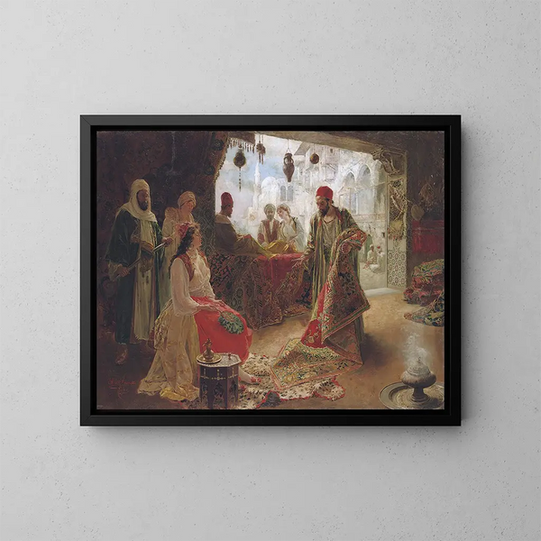 Le marchand de tapis - Ettore Simonetti — indrammet kunstværk på væggen