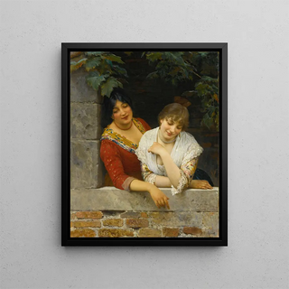 Eugen von Blaas - Venetians At The Balcony.webp