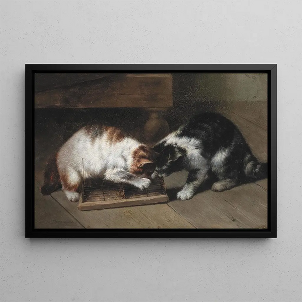 Eugene Remy Maes - Two Cats with a Prey.webp