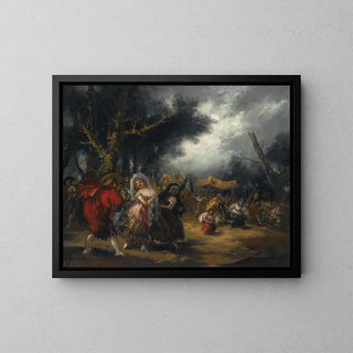 La Procession - Eugenio Lucas Villamil — indrammet kunstværk på væggen