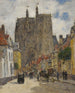 Abbeville Rue og kirke Saint-Vulfran - Eugène Boudin — visning af kunstværket