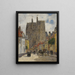 Abbeville Rue og kirke Saint-Vulfran - Eugène Boudin — indrammet kunstværk på væggen