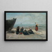 Berck Pêcheuses guettant le retour des barques - Eugène Boudin — indrammet kunstværk på væggen