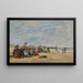 Berck-maleri, gruppe af fiskere sidder på stranden - Eugène Boudin — indrammet kunstværk på væggen