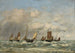 Berck-maleri, afsejlingen af bådene - Eugène Boudin — visning af kunstværket