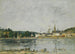 Caudebec-en-Caux, den Seinepromenade - Eugène Boudin — visning af kunstværket