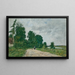 Chemin animé ved floden - Eugène Boudin — indrammet kunstværk på væggen