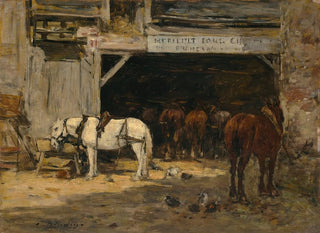 vejret og kurien af en udlejer - Eugène Boudin — visning af kunstværket