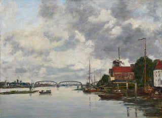 Pont de Dordrecht sur la Meuse - Eugène Boudin — visning af kunstværket