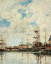 Dunkerque sejlskibe kaj - Eugène Boudin — visning af kunstværket