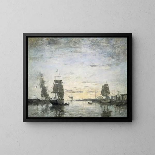 Entrée du port, Le Havre - Eugène Boudin — indrammet kunstværk på væggen