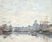 maleriet Le Port par temps de brouillard - Eugène Boudin — visning af kunstværket